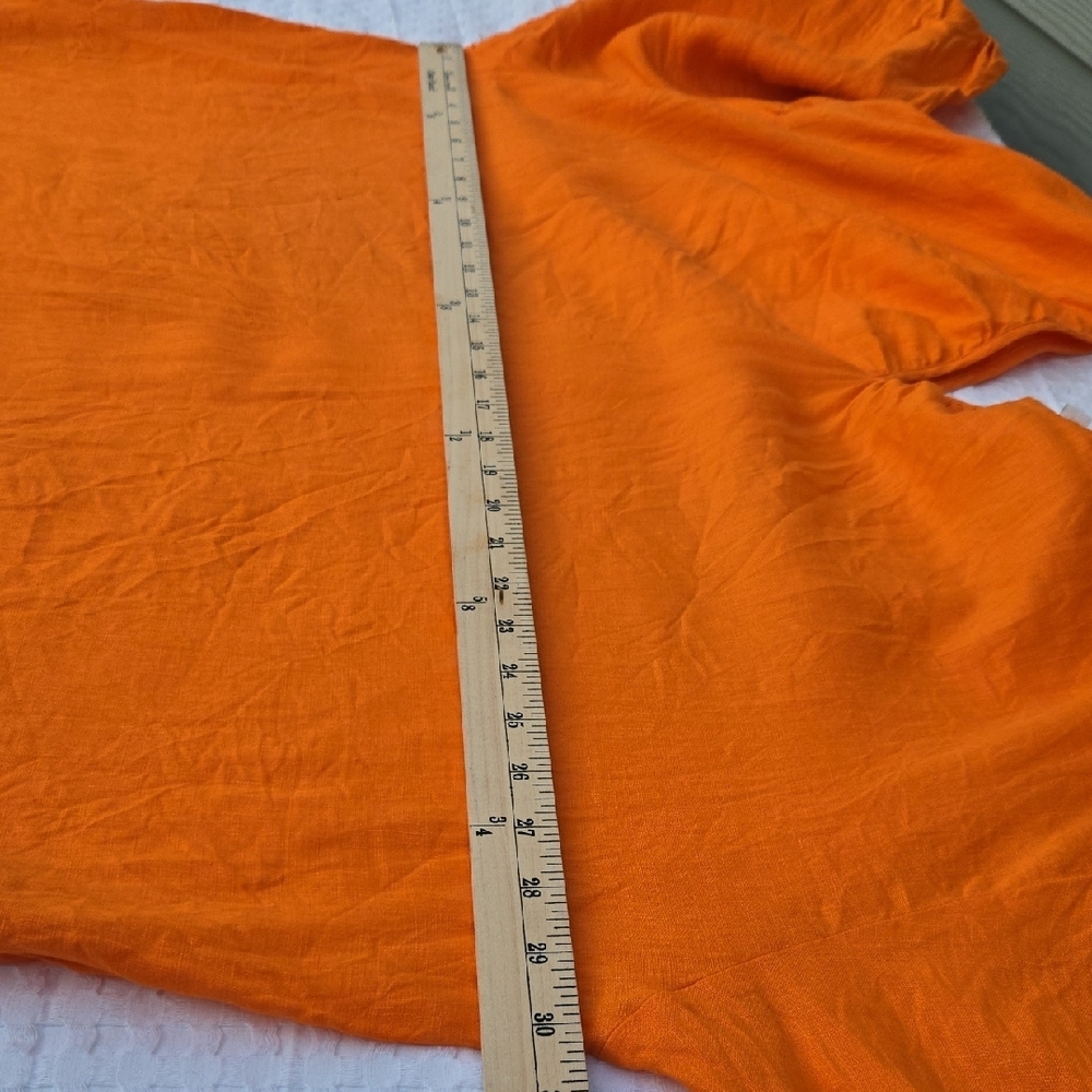 Banana Republic Bright Orange Maxi Dress 100% Linen Size XXL - Picture 10 of 10